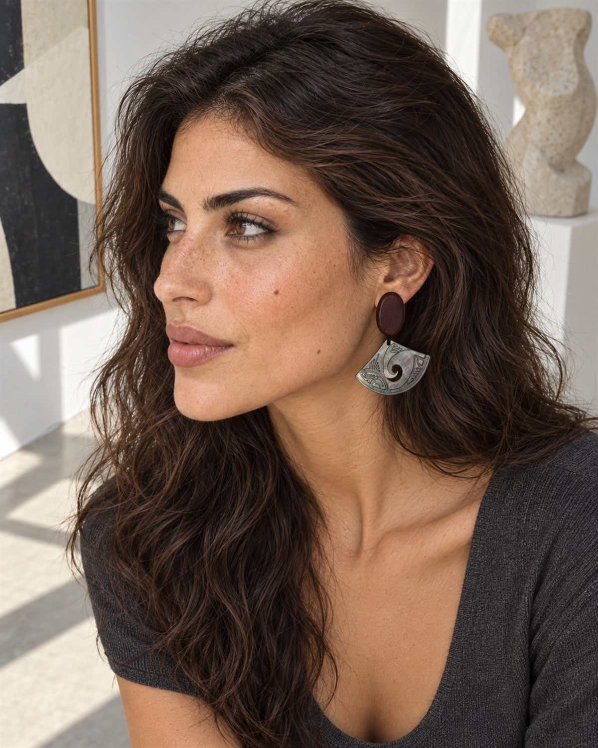 Totem Fan Shell Earrings