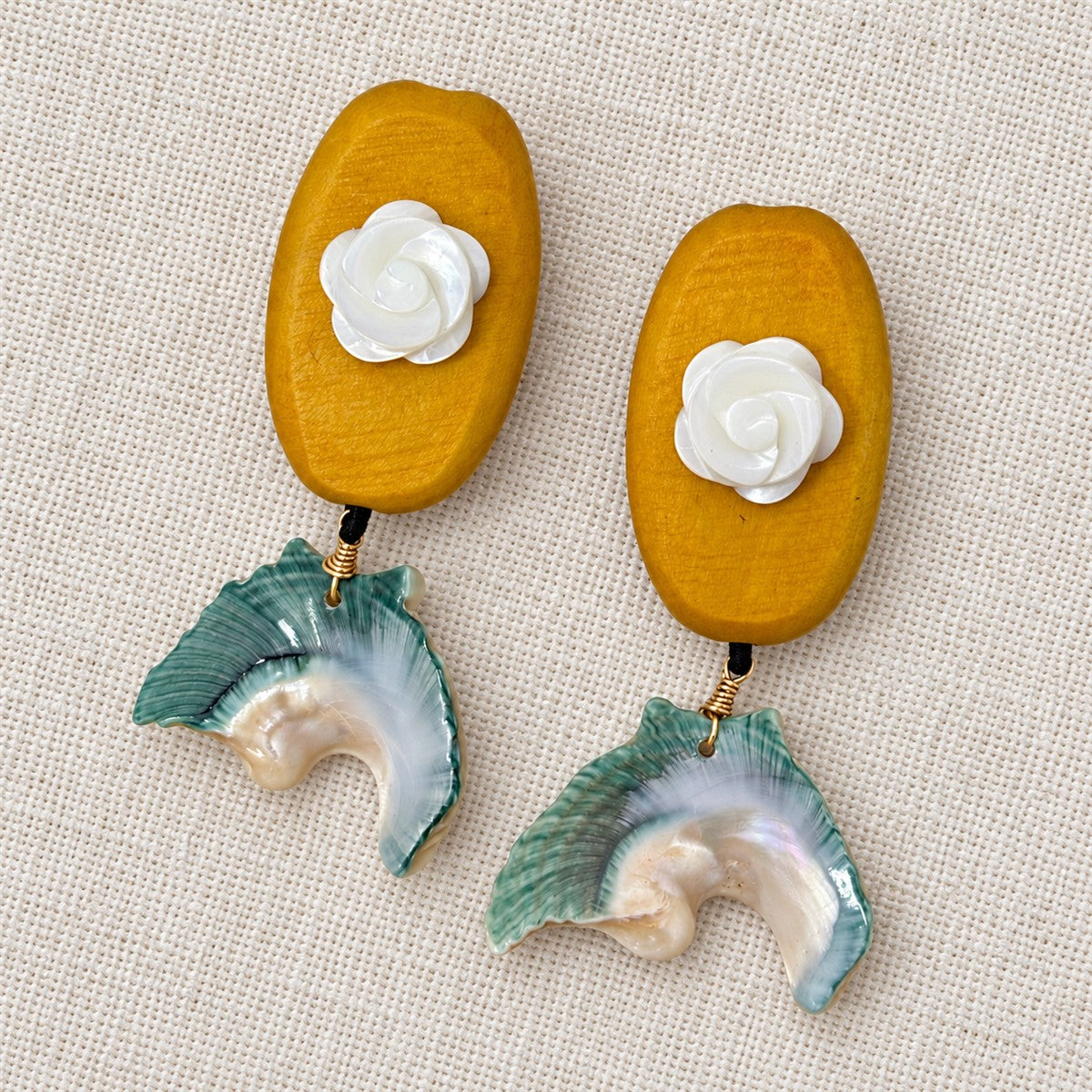 Woodland Rose Shell Earrings
