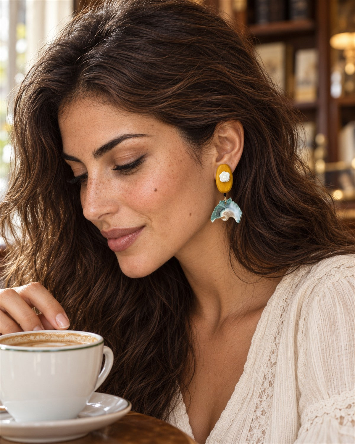 Woodland Rose Shell Earrings