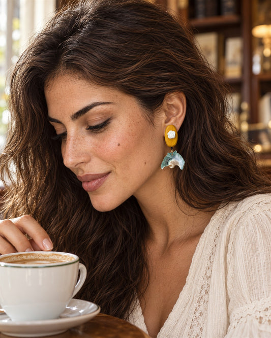 Woodland Rose Shell Earrings