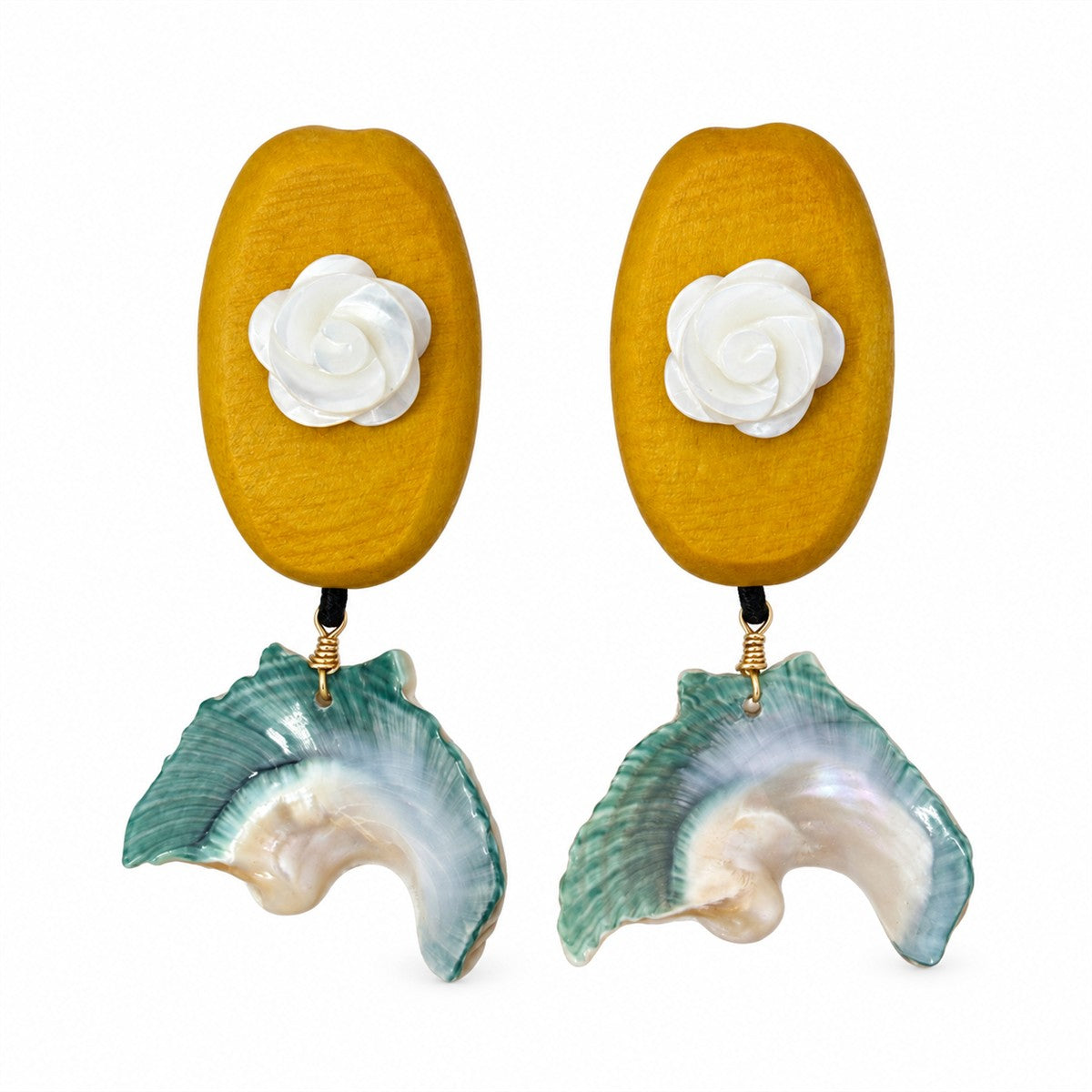Woodland Rose Shell Earrings