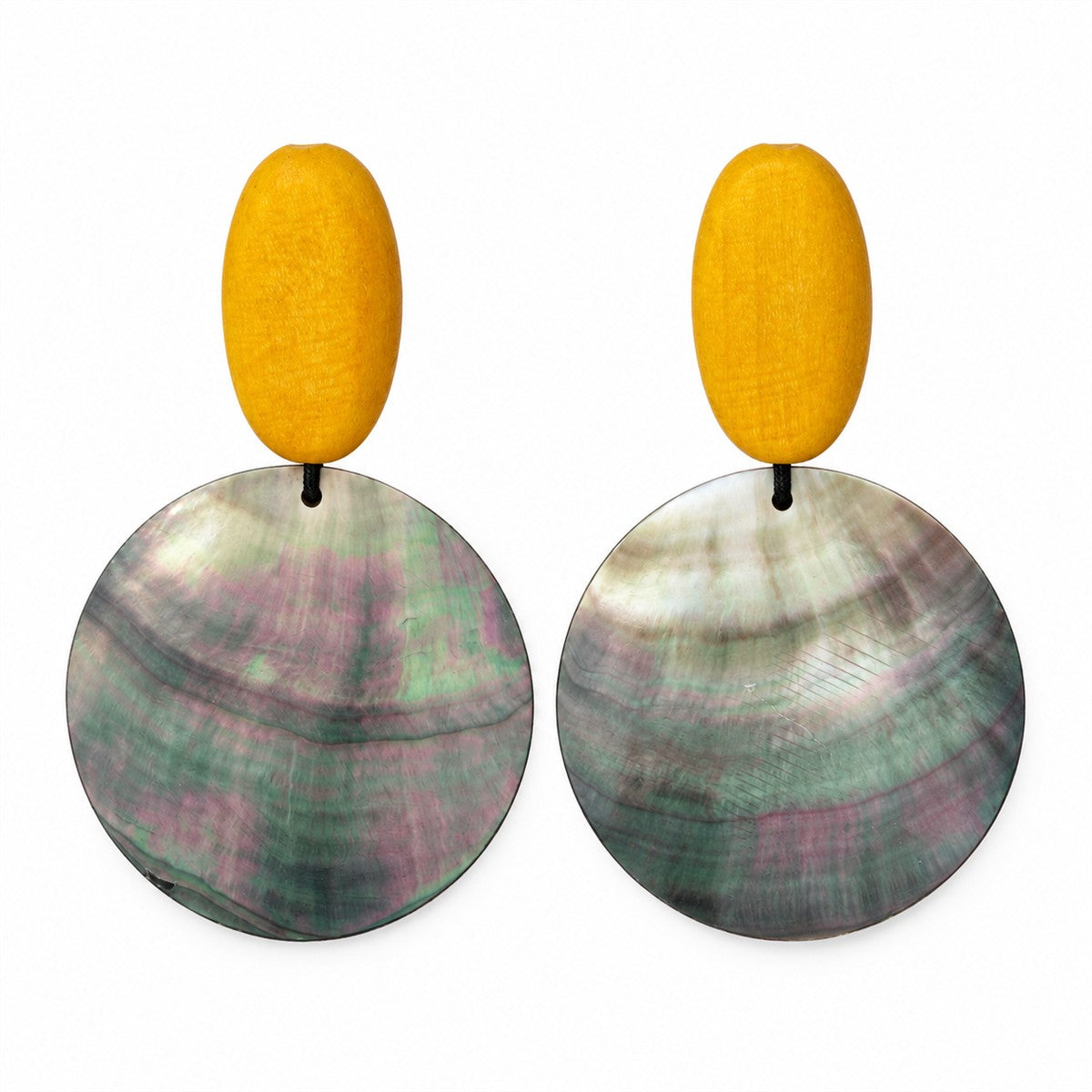 Noir Shell Drop Earrings