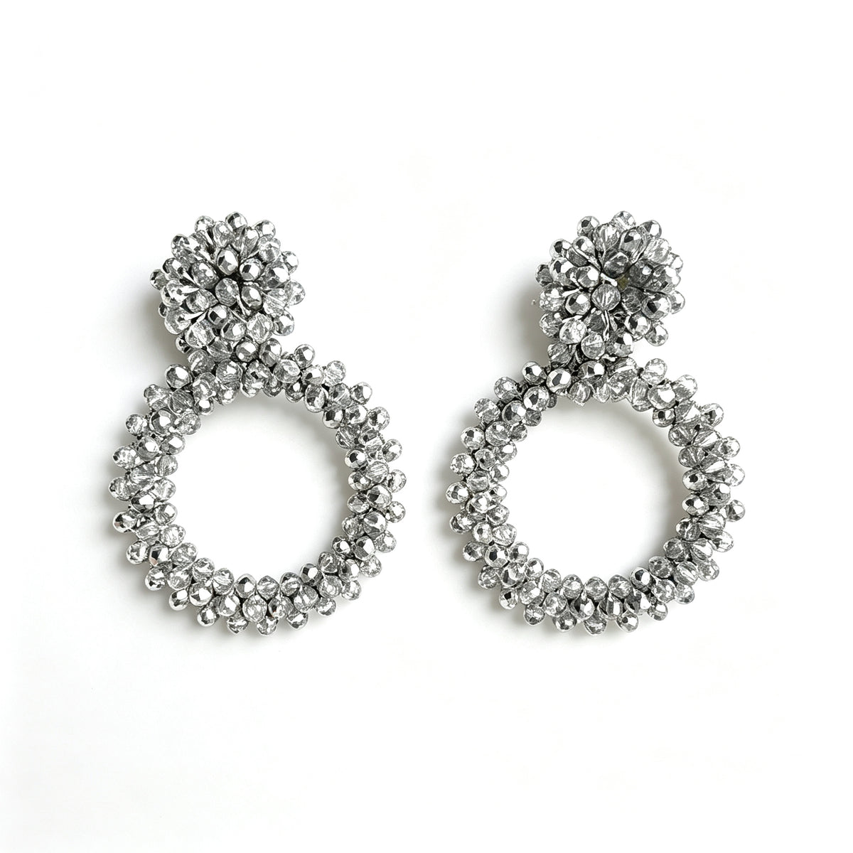 Handwoven Bohemian Beaded Hoop Earrings