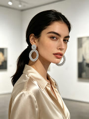 Handwoven Bohemian Beaded Hoop Earrings