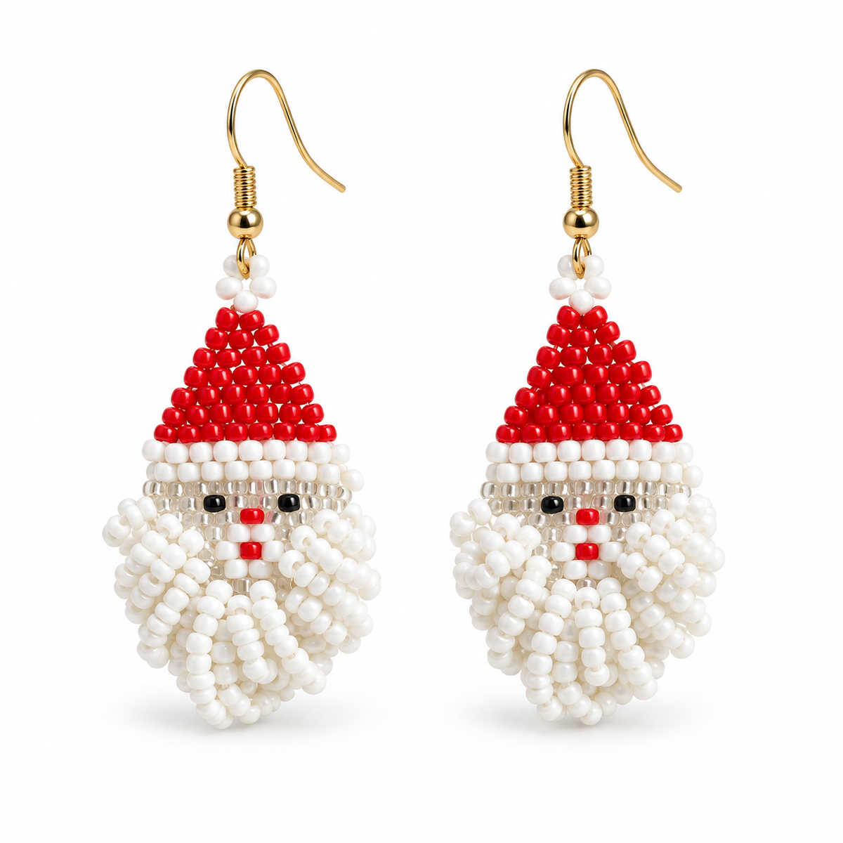 Christmas Beaded Fringe Earrings