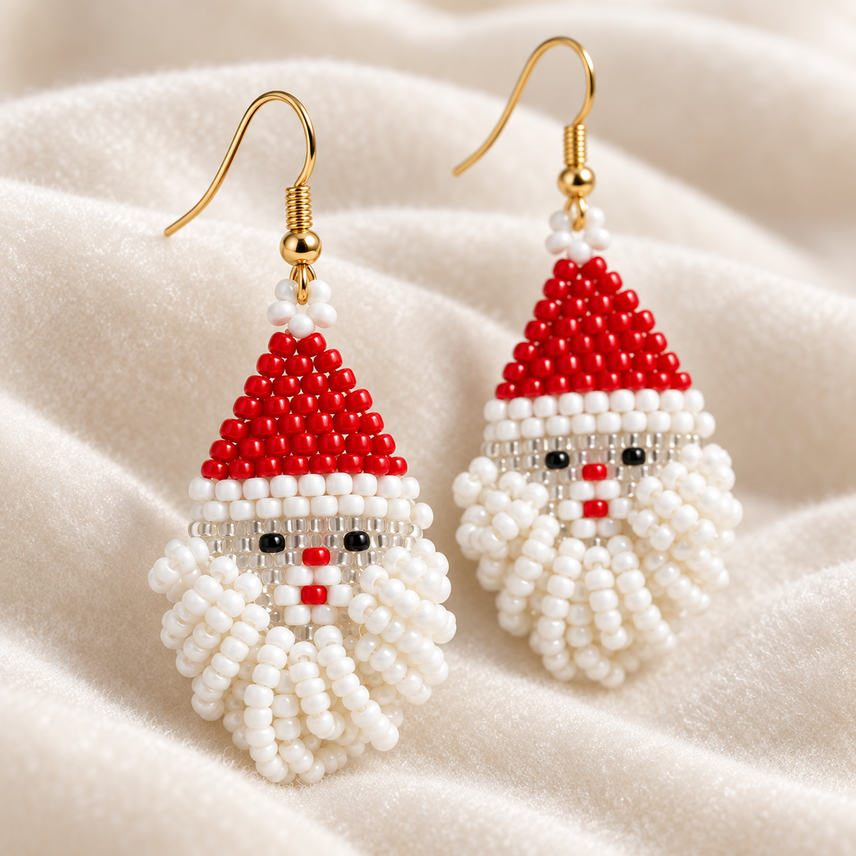 Christmas Beaded Fringe Earrings