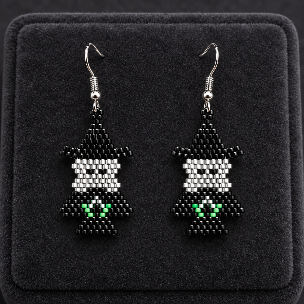 Christmas Beaded Fringe Earrings