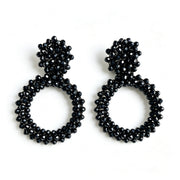 Handwoven Bohemian Beaded Hoop Earrings