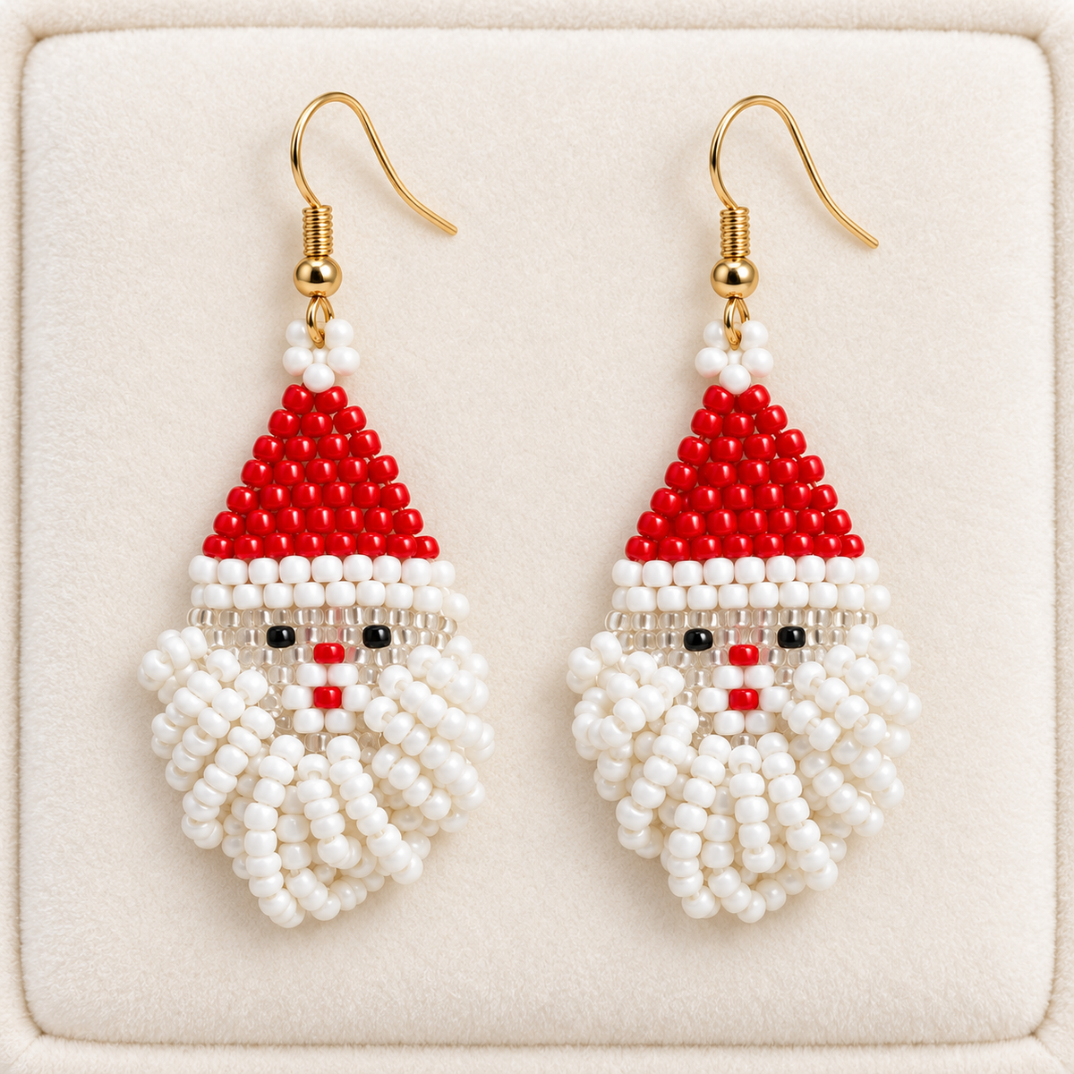 Christmas Beaded Fringe Earrings