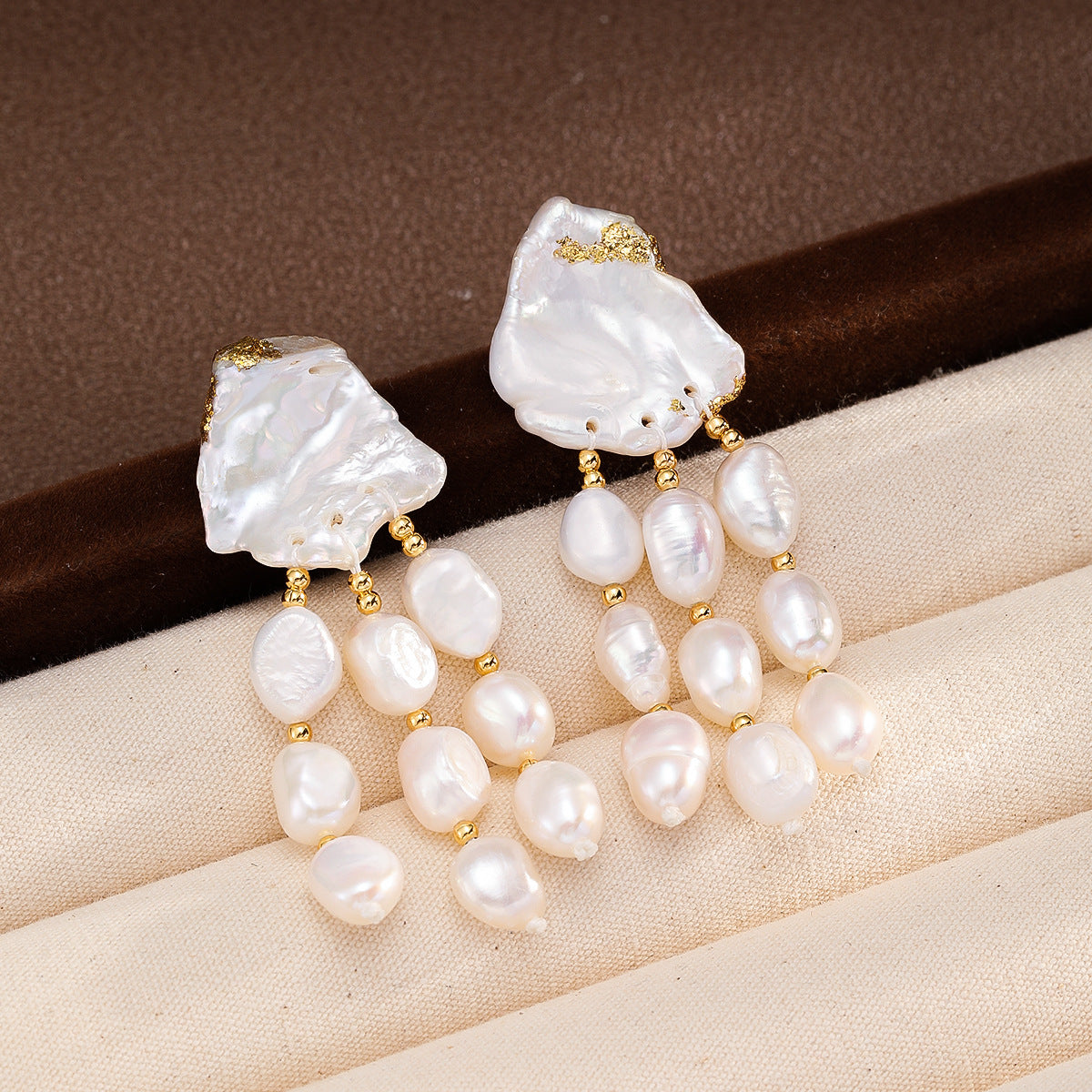 Baroque Pearl Tassel Drop Earrings