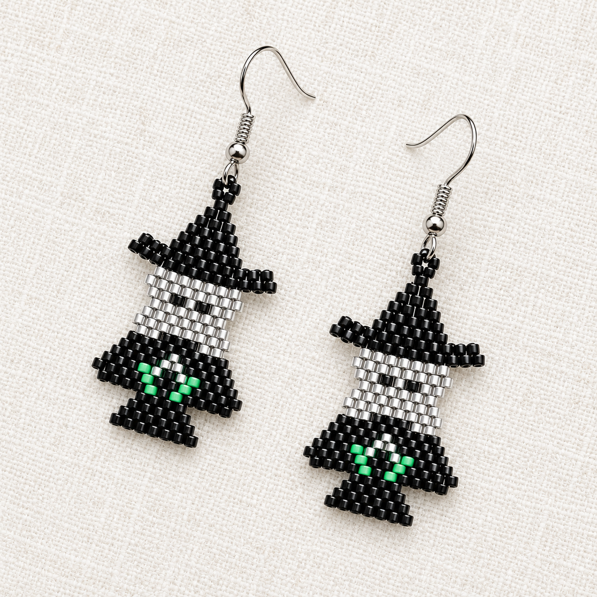 Christmas Beaded Fringe Earrings