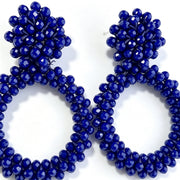 Handwoven Bohemian Beaded Hoop Earrings