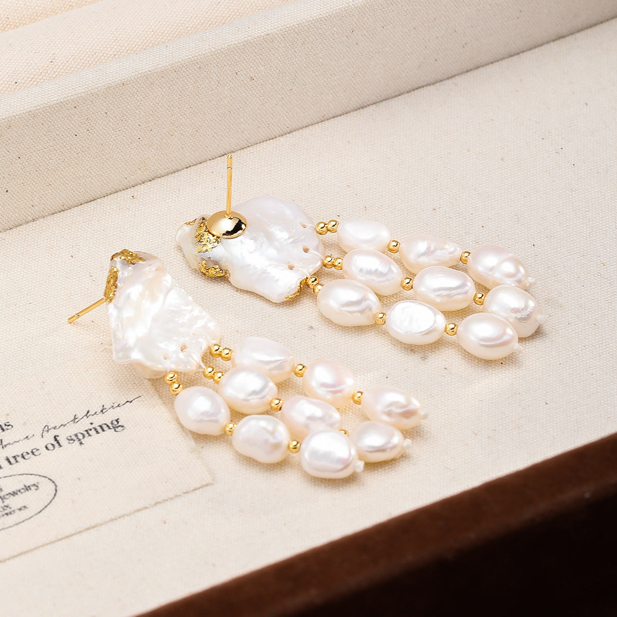 Baroque Pearl Tassel Drop Earrings
