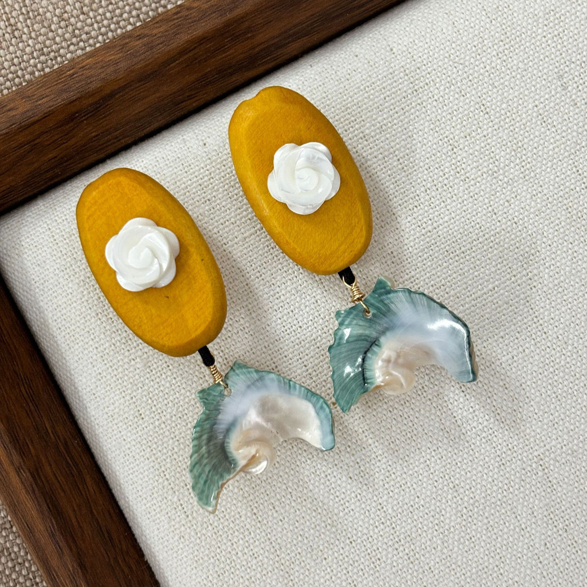 Woodland Rose Shell Earrings