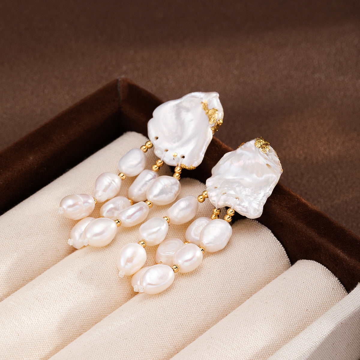 Baroque Pearl Tassel Drop Earrings
