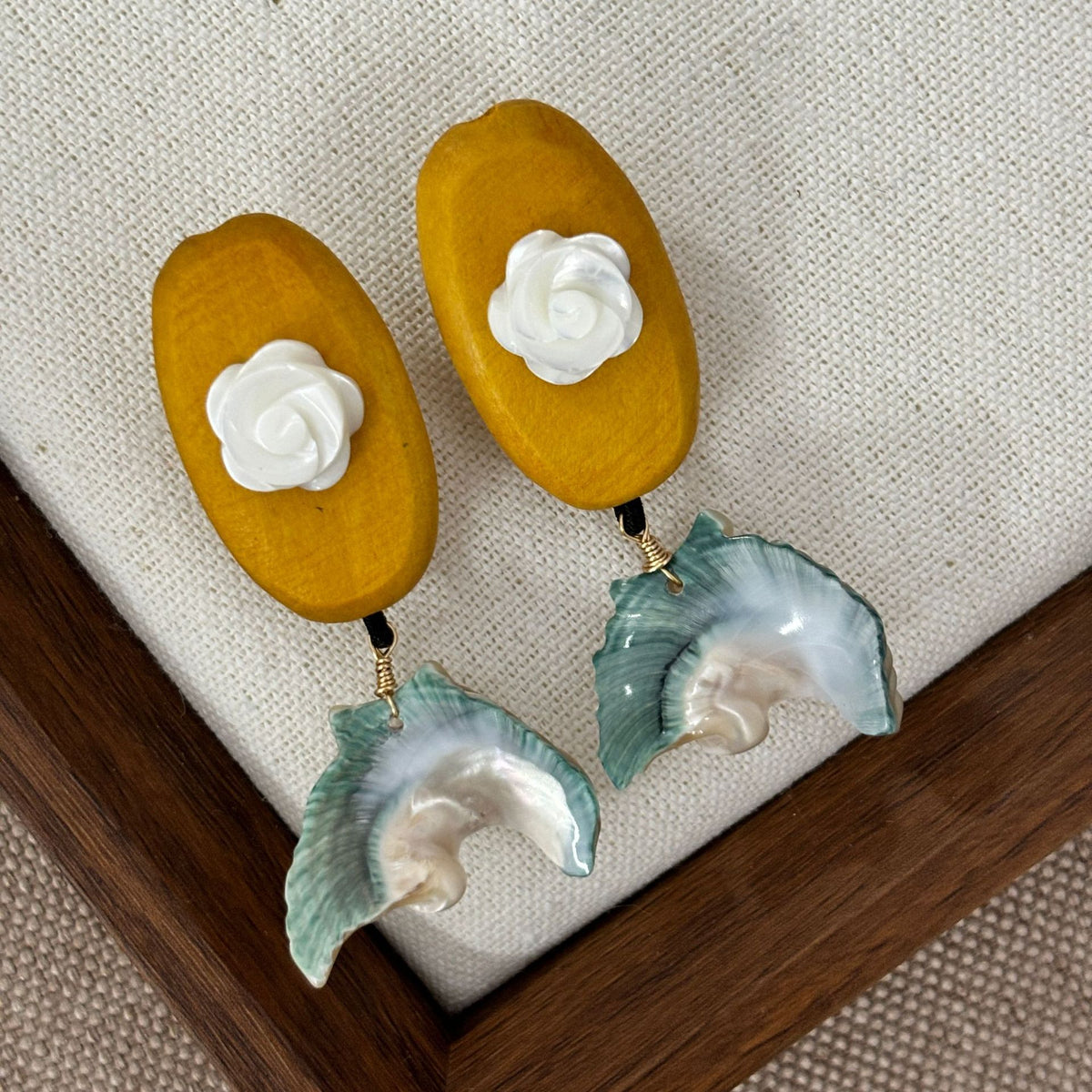 Woodland Rose Shell Earrings