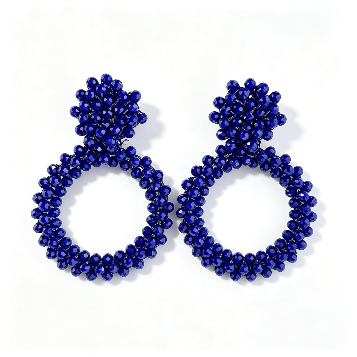 Handwoven Bohemian Beaded Hoop Earrings