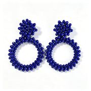 Handwoven Bohemian Beaded Hoop Earrings