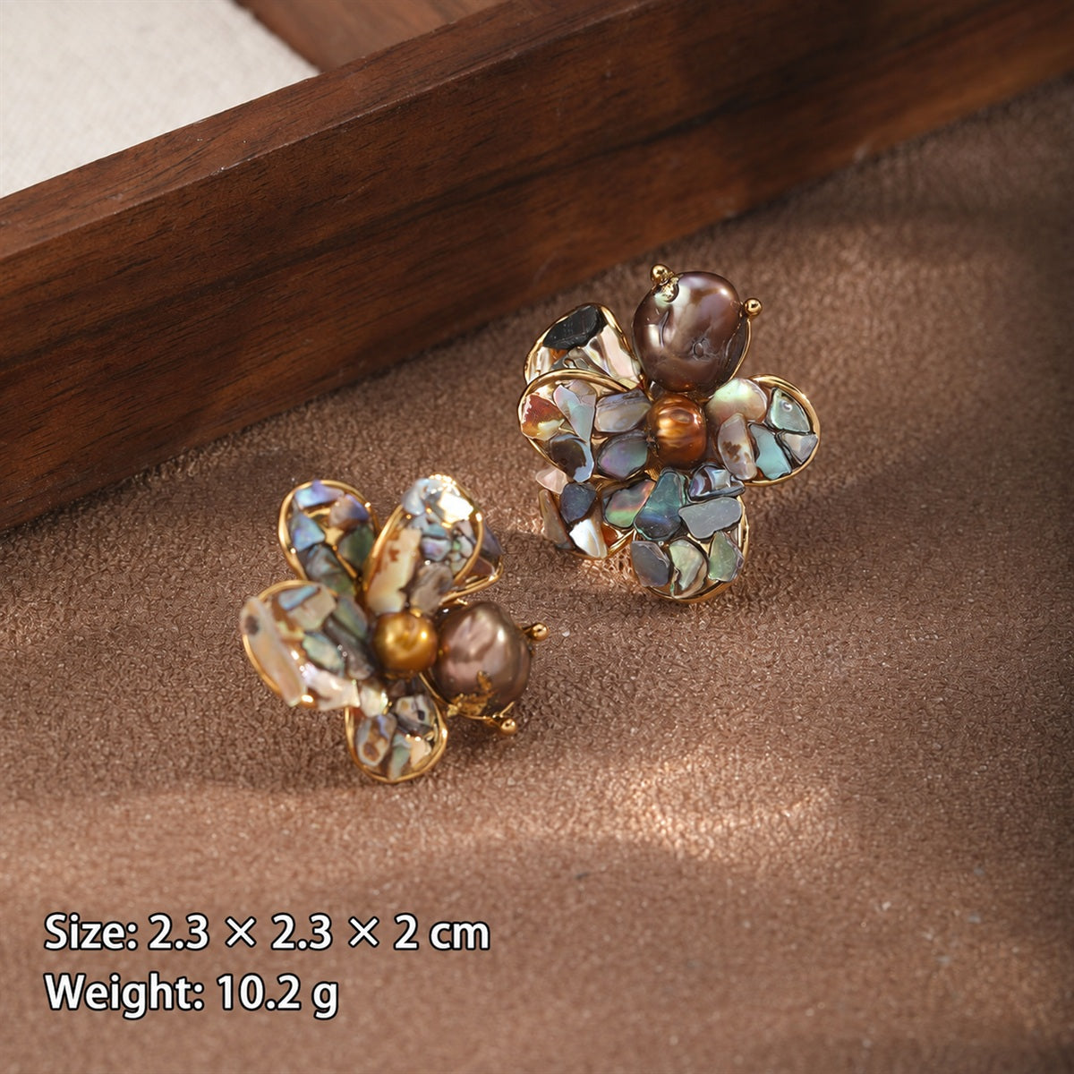 Ocean Bloom Abalone & Baroque Pearl Earrings