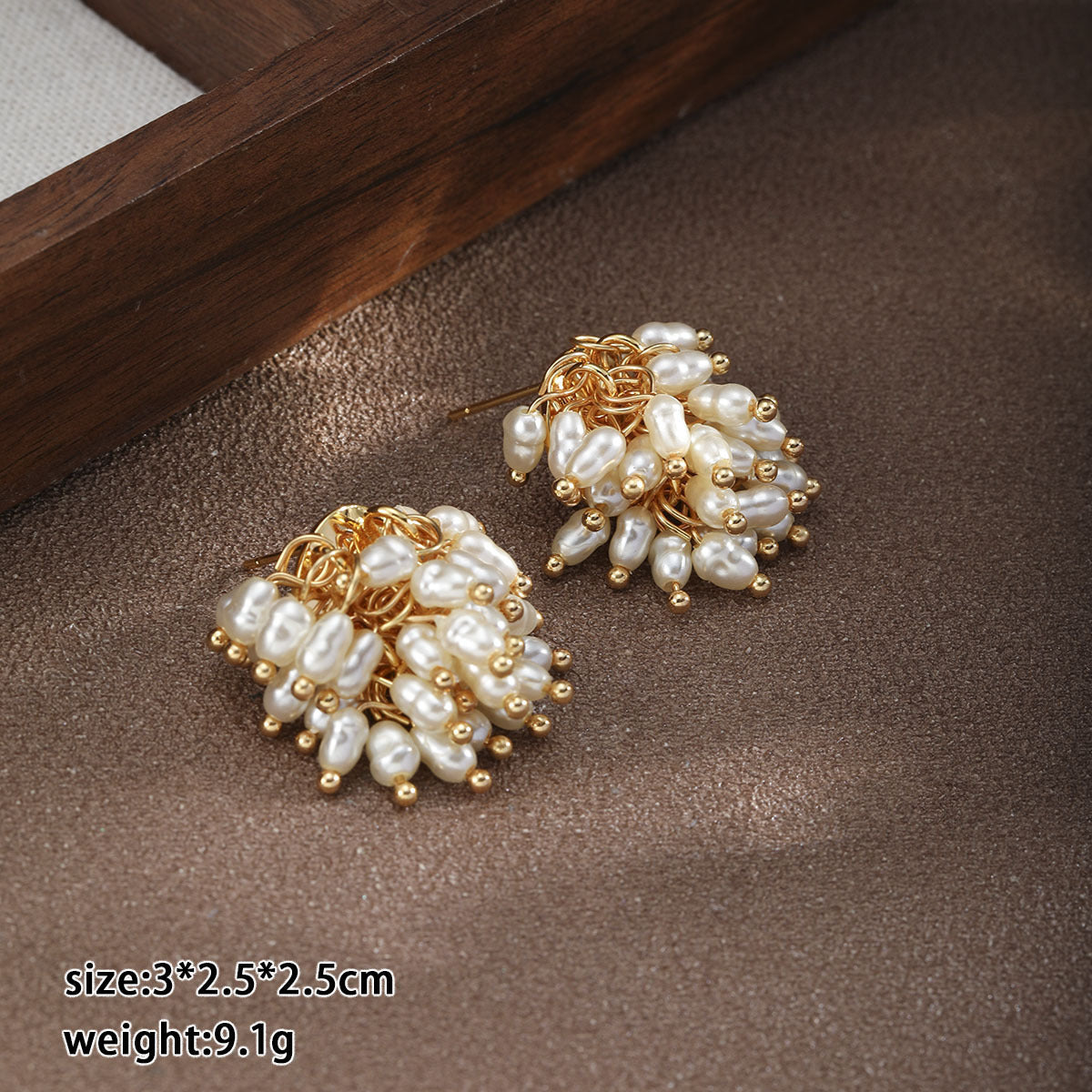 Pearl Cascade Cluster Earrings