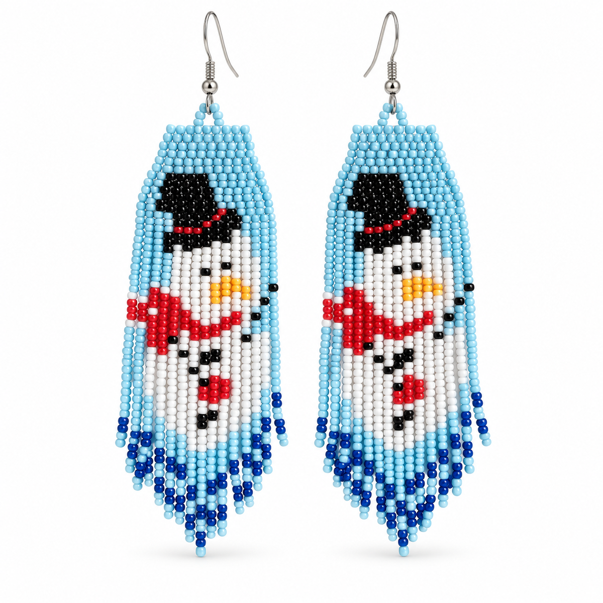 Christmas Beaded Fringe Earrings