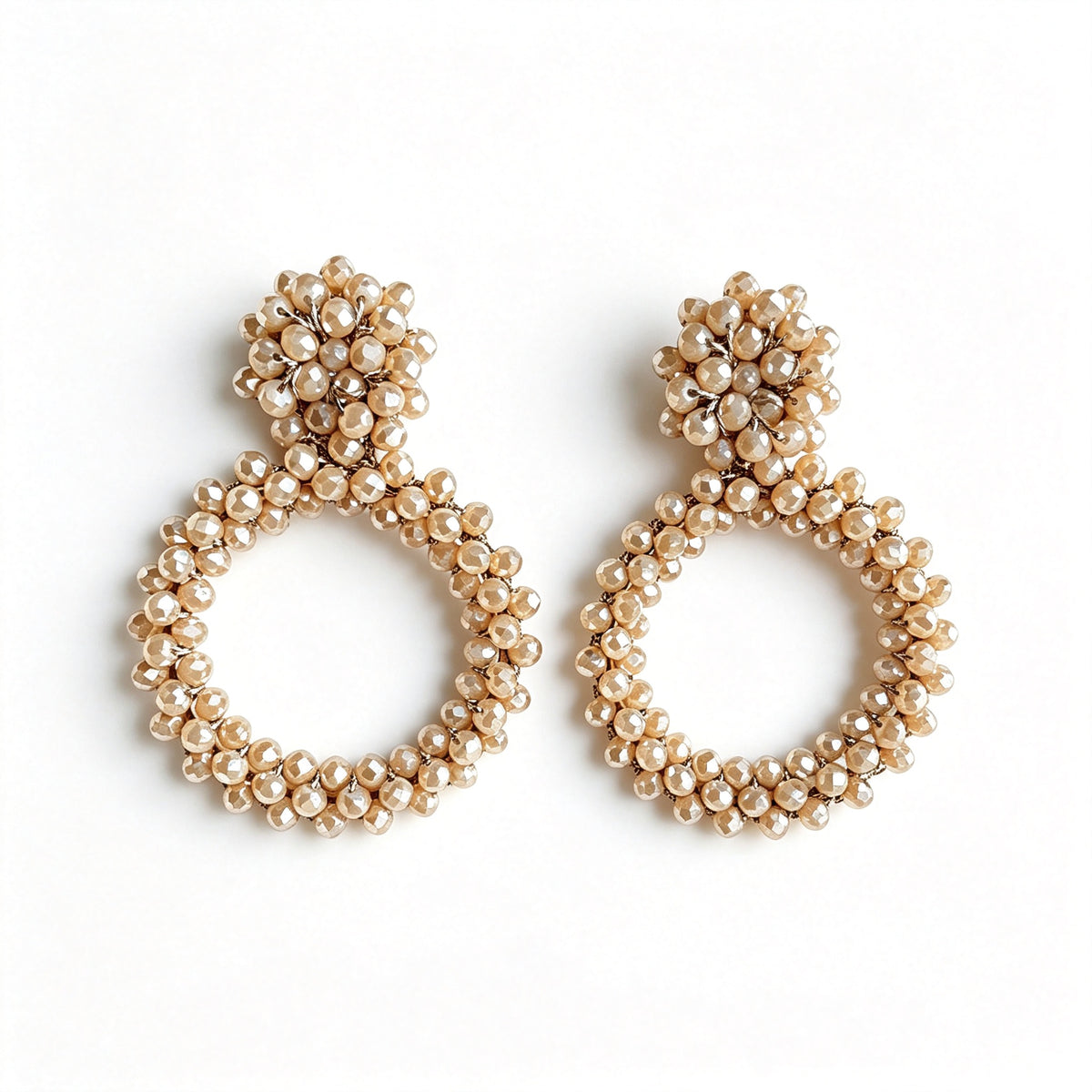 Handwoven Bohemian Beaded Hoop Earrings