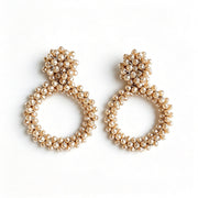 Handwoven Bohemian Beaded Hoop Earrings
