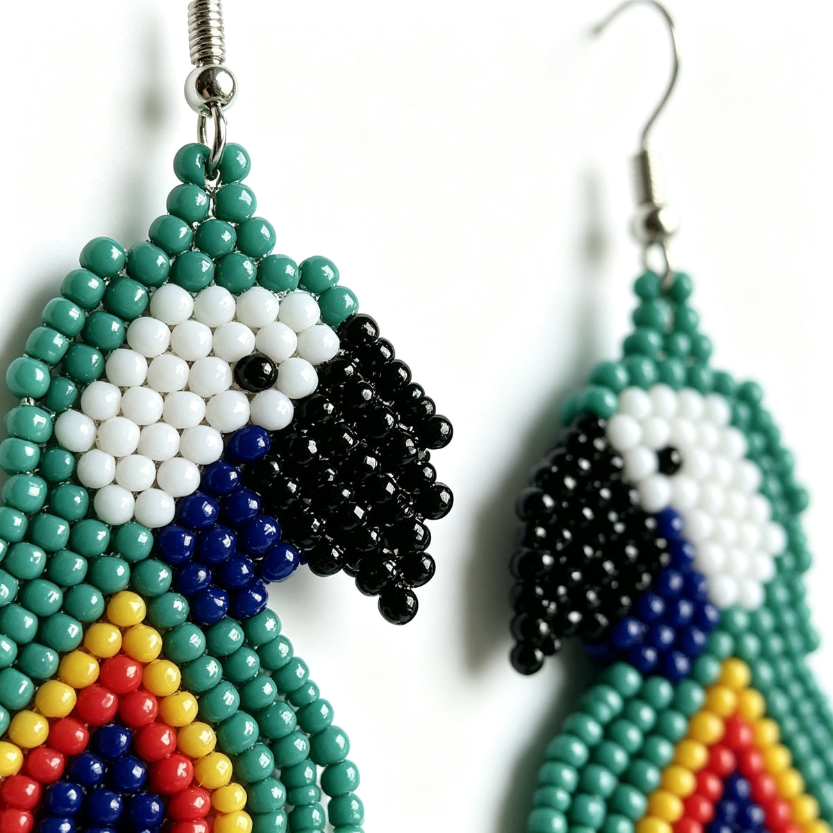 Handcrafted Tribal Beaded Fringe Drop Earrings