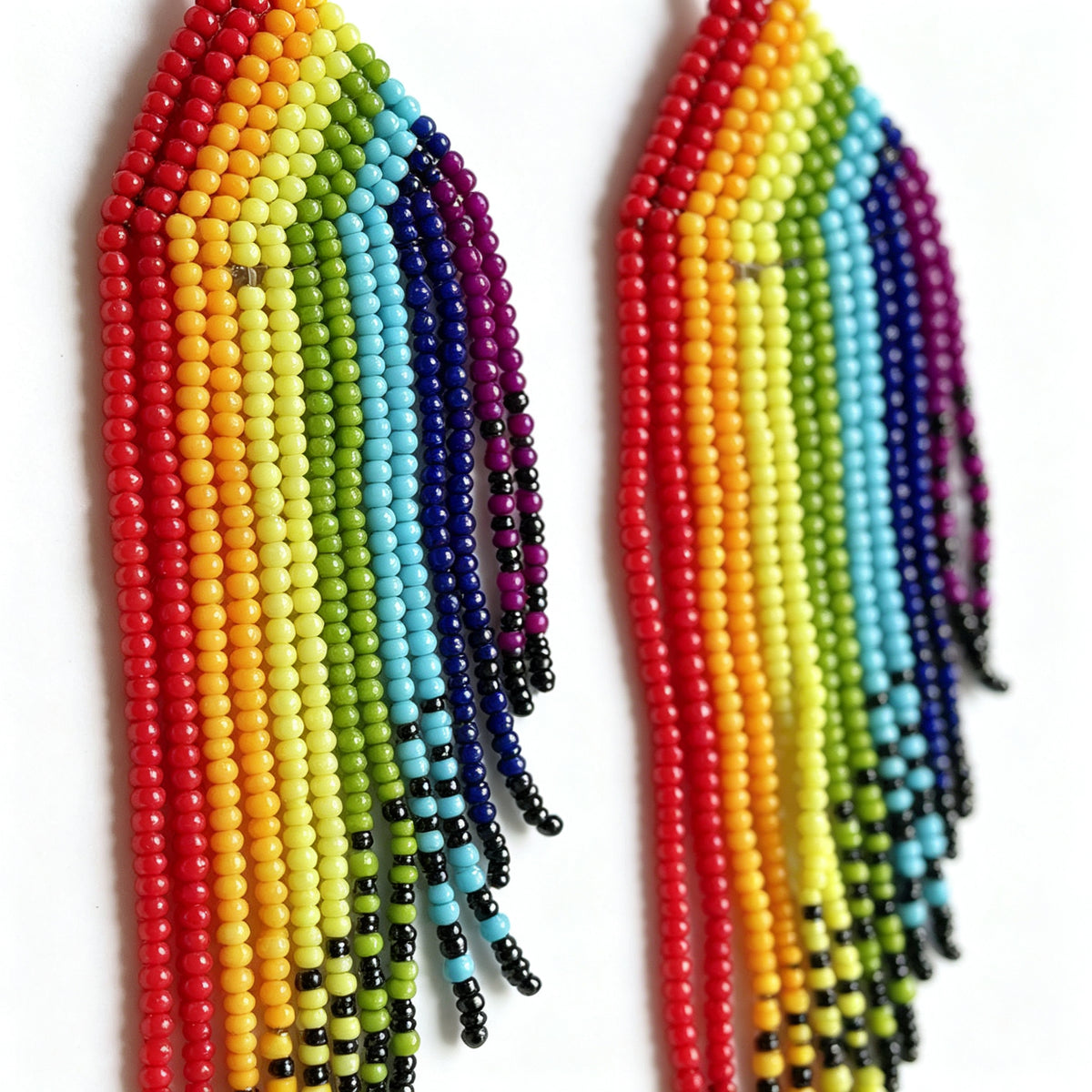 Handcrafted Boho Beaded Tassel Drop Earrings