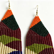 Handcrafted Boho Beaded Tassel Drop Earrings