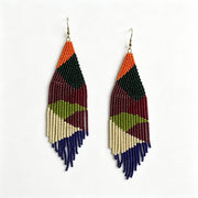 Handcrafted Boho Beaded Tassel Drop Earrings
