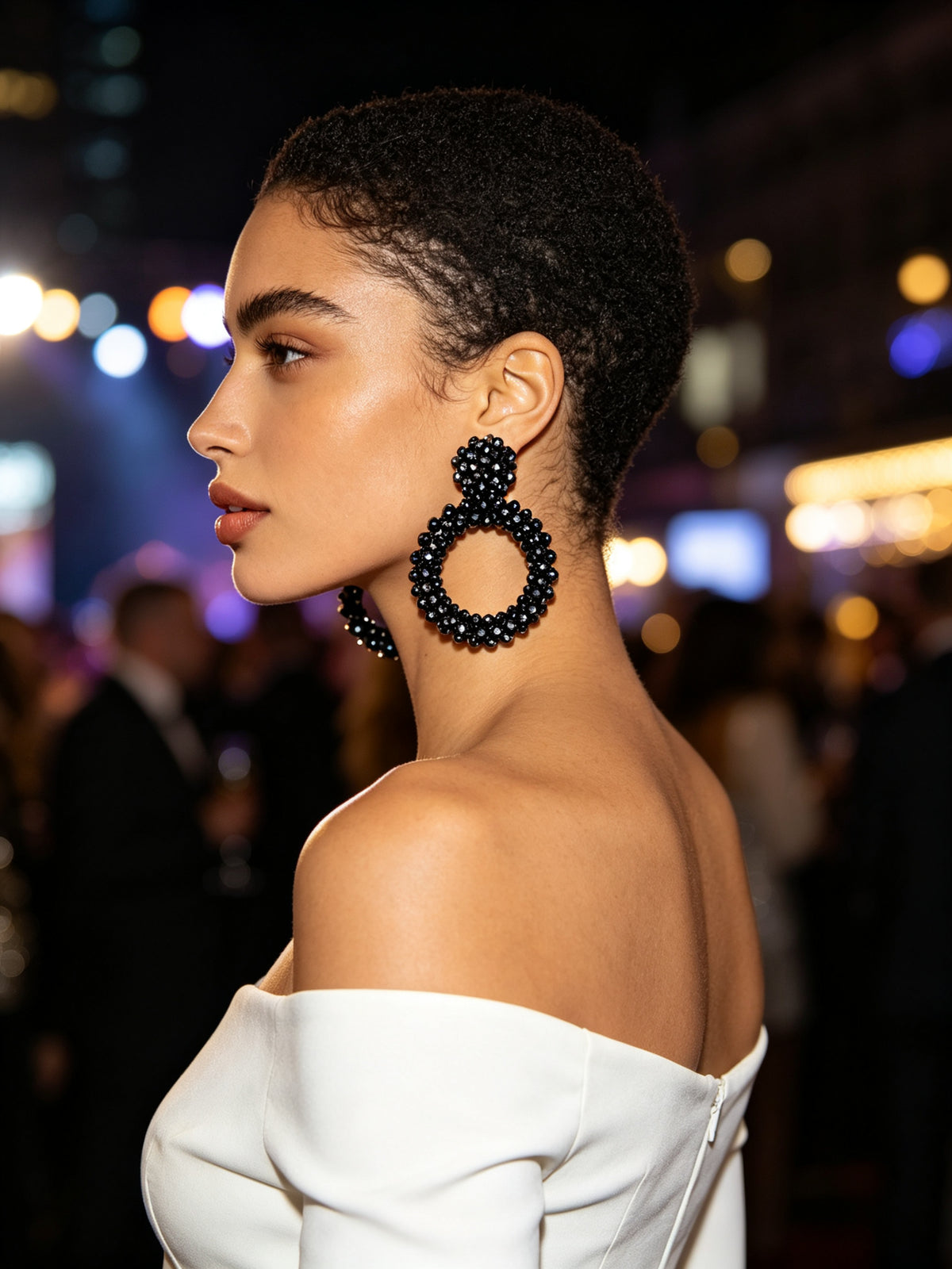 Handwoven Bohemian Beaded Hoop Earrings