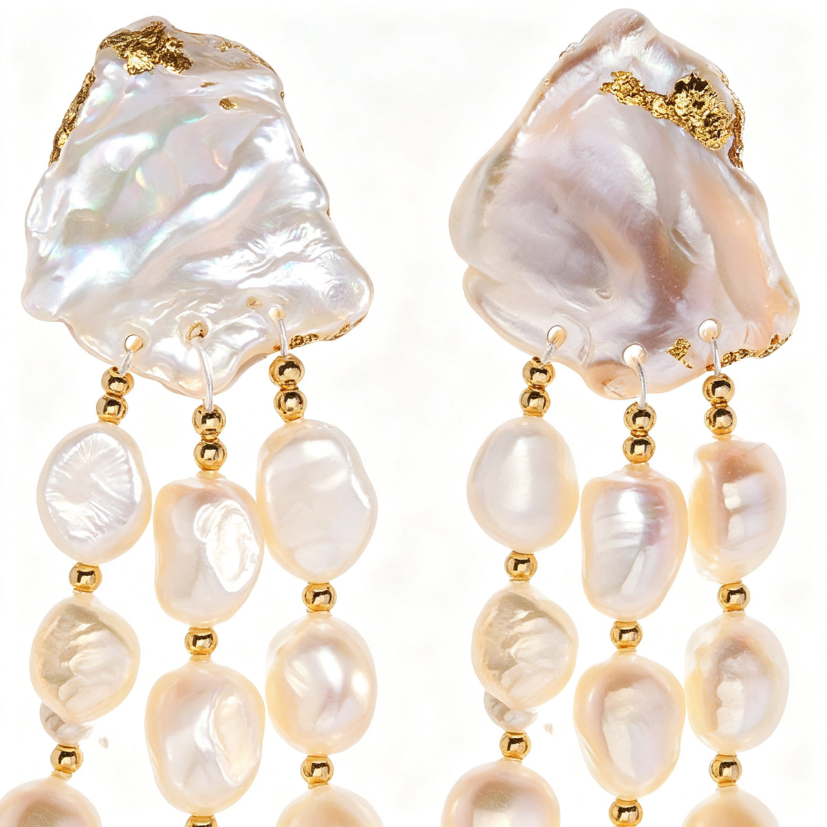 Baroque Pearl Tassel Drop Earrings