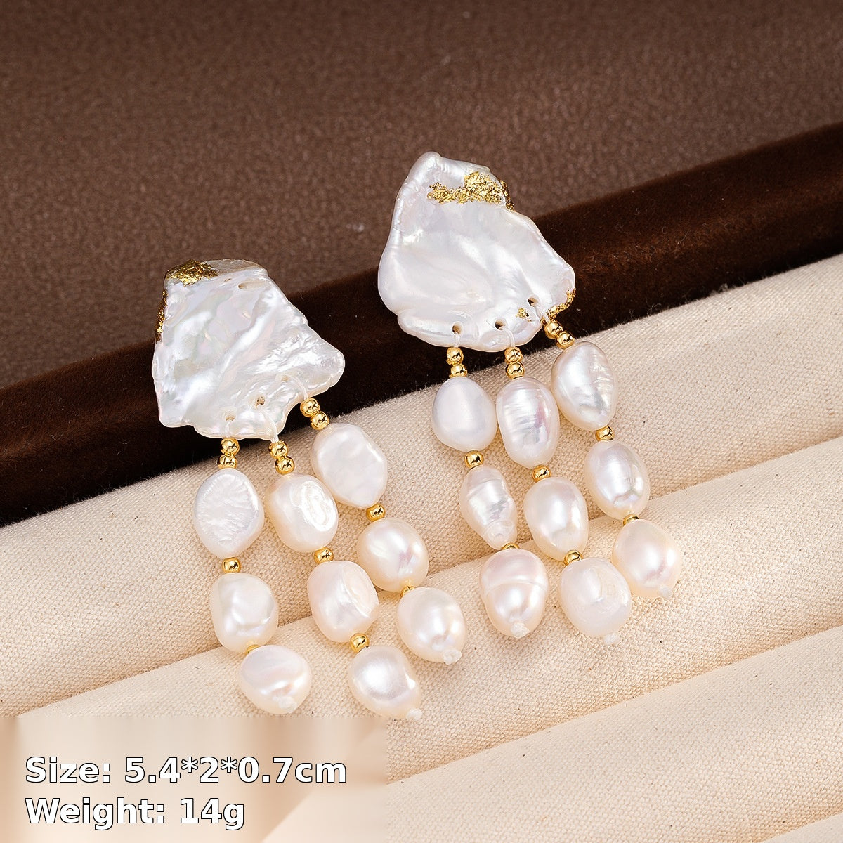 Baroque Pearl Tassel Drop Earrings